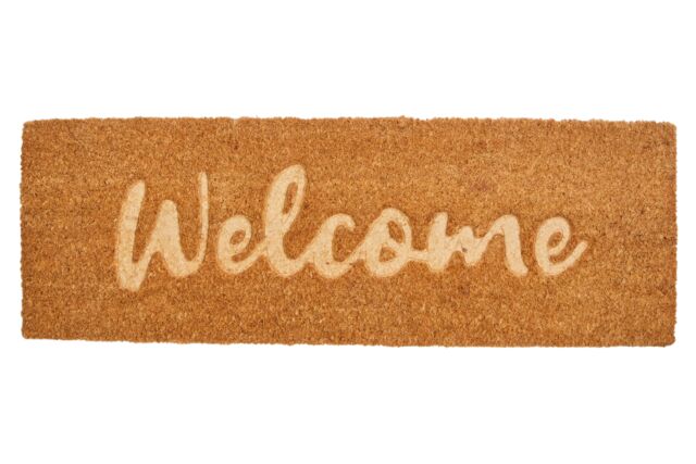Orsina Filta Embossed Welcome Coir Doormat in Brown - Size: Medium - image 1