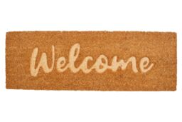 Orsina Filta Embossed Welcome Coir Doormat in Brown - Size: Medium - thumbnail 1