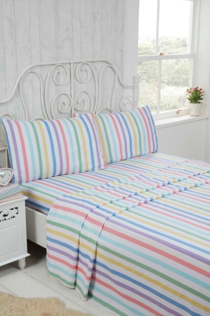 Rapport Home Candy Stripes Pure Cotton Complete Sheet Set - Size: Super King - image 1