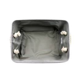 Voltico Grey Woven Diamond Storage Basket - Textured Cotton Rope - thumbnail 4