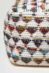 Homescapes Chindi Design Bean Filled Pouffe Large in Cream - thumbnail 4
