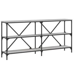 Berkfield Home Console Table Grey Sonoma 160x30x75 cm Engineered Wood & Iron - Size: 160 x 30 x 75 cm - thumbnail 2