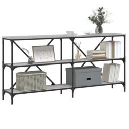 Berkfield Home Console Table Grey Sonoma 160x30x75 cm Engineered Wood & Iron - Size: 160 x 30 x 75 cm - thumbnail 3