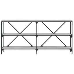 Berkfield Home Console Table Grey Sonoma 160x30x75 cm Engineered Wood & Iron - Size: 160 x 30 x 75 cm - thumbnail 4