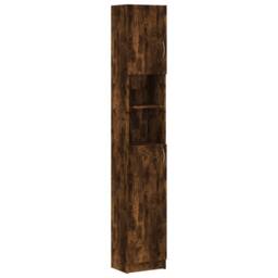 Berkfield Home Bathroom Cabinet Smoked Oak 32x25.5x190 cm Engineered Wood in Brown