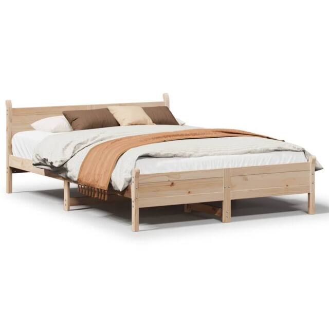 Berkfield Home Bed Frame without Mattress 150x200 cm King Size Solid Wood Pine in Light Brown - image 1