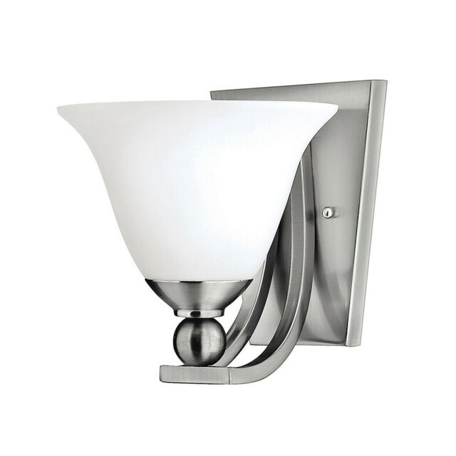 Loops IP44 Wall Light Heavy Sphere Bell Shaped Glass Brushed Nickel LED E27 60W in Metallics