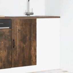 Berkfield Home Kitchen Base Cabinet Kalmar Smoked Oak Engineered Wood in Brown - thumbnail 3