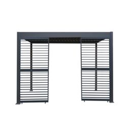 Monstershop Anthracite Aluminium Pergola With 2 x Shutter Panels - 3m x 3m in Grey - thumbnail 2