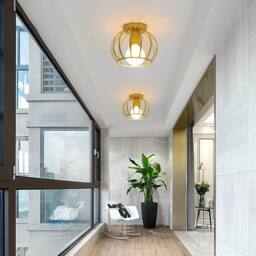 Goeco Vintage Ceiling Light, E27 for Hallway Bedroom Kitchen Cafe Bar Gold - thumbnail 6