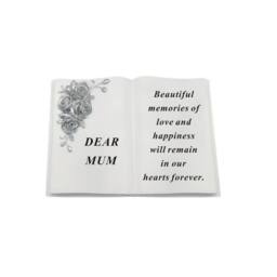 David Fischhoff 3D Graveside Memorial Rose White Book Ornament - Mum - thumbnail 3