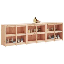 Berkfield Home Outdoor Kitchen Cabinets 3 pcs Solid Wood Pine in Light Tan - thumbnail 3
