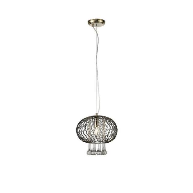 Netlighting Chelsie Medium Ceiling Pendant 1 Light Antique Brass Clear Glass in Bronze - image 1