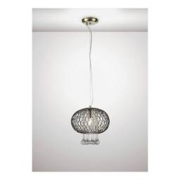 Netlighting Chelsie Medium Ceiling Pendant 1 Light Antique Brass Clear Glass in Bronze - thumbnail 2