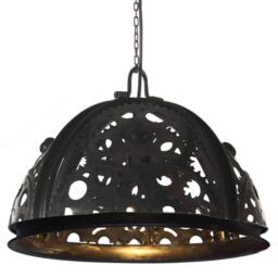Berkfield Home Industrial Ceiling Lamp in Chain Wheel Design 45 cm E27 in Black - thumbnail 1