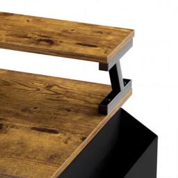 Levede Gaming Desk L Shaped with USB Charging Port Power Outlet Walnut Color in Brown - thumbnail 6