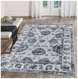 THE RUGS Sulus Vintage Washable Rug - Ultra Soft Polyamide Non Slip Design in Grey - Size: 60 cm x 180 cm - thumbnail 2