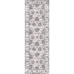 THE RUGS Sulus Vintage Washable Rug - Ultra Soft Polyamide Non Slip Design in Grey - Size: 60 cm x 180 cm - thumbnail 3