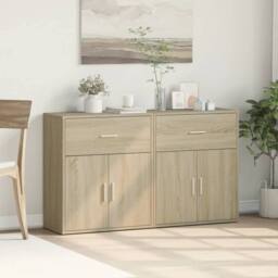 Berkfield Home Sideboards 2 pcs Sonoma Oak 60x31x70 cm Engineered Wood in Light Oak - Size: 60 x 31 x 70 cm - thumbnail 3