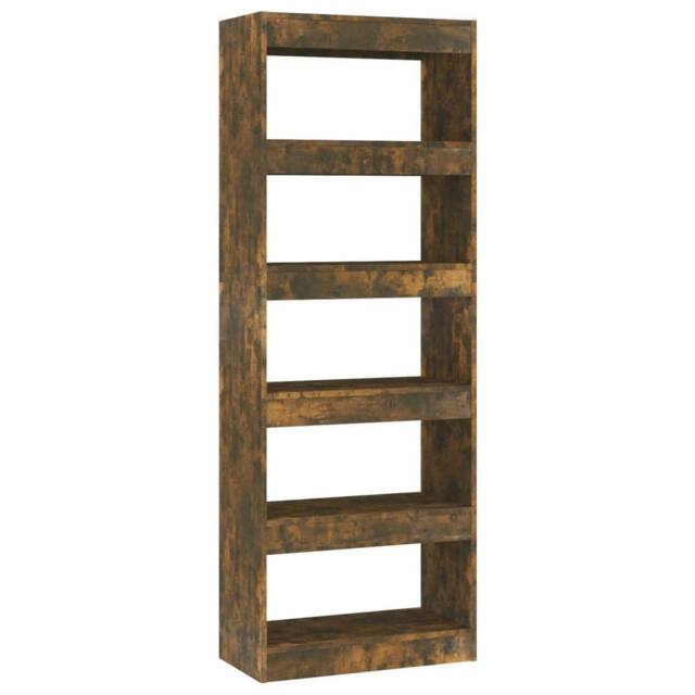 Berkfield Home Book Cabinet/Room Divider Smoked Oak 60x30x166 cm Engineered Wood in Brown - Size: 60 x 30 x 166 cm - image 1