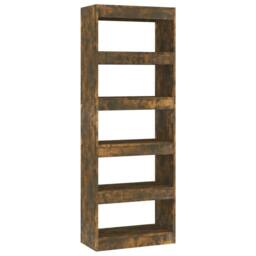Berkfield Home Book Cabinet/Room Divider Smoked Oak 60x30x166 cm Engineered Wood in Brown - Size: 60 x 30 x 166 cm - thumbnail 1