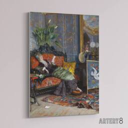 "Artery8 Lucius Rossi Young Woman Reading Canvas Wall Art Print - Size: W24"" x H32""" - thumbnail 2