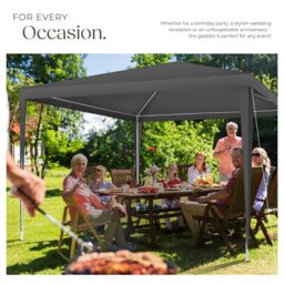 tectake Gazebo Farah- water resistant, plug-in system, 3x3m in Grey - Size: Large - thumbnail 7