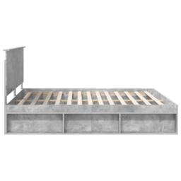 Berkfield Home Bed Frame with Headboard Concerte 180 x 200 cm Solid Pine Wood in Grey - thumbnail 8