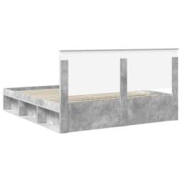 Berkfield Home Bed Frame with Headboard Concerte 180 x 200 cm Solid Pine Wood in Grey - thumbnail 9