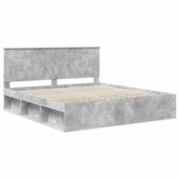 Berkfield Home Bed Frame with Headboard Concerte 180 x 200 cm Solid Pine Wood in Grey - thumbnail 4