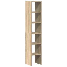 Berkfield Home Bookcases 2 pcs Stackable Sonoma Oak 30x30x80 cm Engineered Wood in Brown - Size: 30 x 30 x 80 cm - thumbnail 6