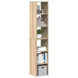 Berkfield Home Bookcases 2 pcs Stackable Sonoma Oak 30x30x80 cm Engineered Wood in Brown - Size: 30 x 30 x 80 cm - thumbnail 2