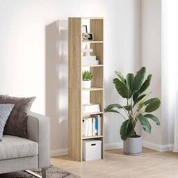 Berkfield Home Bookcases 2 pcs Stackable Sonoma Oak 30x30x80 cm Engineered Wood in Brown - Size: 30 x 30 x 80 cm - thumbnail 3