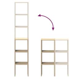 Berkfield Home Bookcases 2 pcs Stackable Sonoma Oak 30x30x80 cm Engineered Wood in Brown - Size: 30 x 30 x 80 cm - thumbnail 7