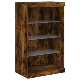 Berkfield Home Sideboard with LED Lights Smoked Oak 181.5x37x100 cm in Brown - thumbnail 9