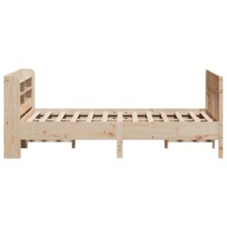 Berkfield Home Bed Frame without Mattress 160x200 cm Solid Wood Pine in Brown - thumbnail 5