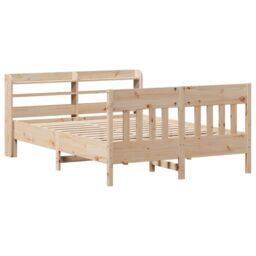Berkfield Home Bed Frame without Mattress 160x200 cm Solid Wood Pine in Brown - thumbnail 3