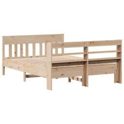 Berkfield Home Bed Frame without Mattress 160x200 cm Solid Wood Pine in Brown - thumbnail 6