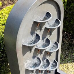 Primrose Obidos Tiered Cascading Zinc Water Feature 109cm in Grey - thumbnail 4