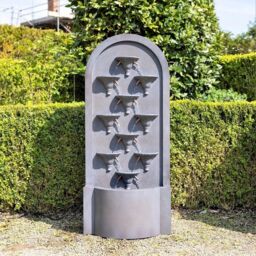 Primrose Obidos Tiered Cascading Zinc Water Feature 109cm in Grey - thumbnail 2