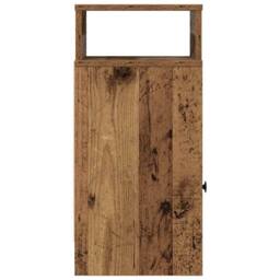 Berkfield Home Bedside Cabinet with Drawer Old Wood 25x31x66 cm in Brown - Size: 25 x 31 x 66 cm - thumbnail 6