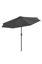 H&O Direct Large Dark Grey Outdoor Solar Powered LED Patio Umbrella for Garden without Base - thumbnail 4