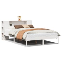 Berkfield Home Bookcase Bed without Mattress White 160x200 cm Solid Wood Pine - thumbnail 2