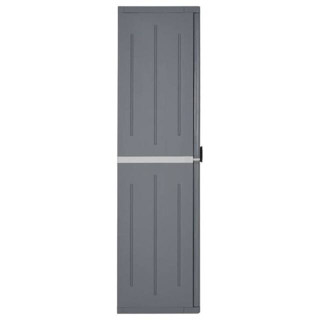 Berkfield Home Garden Storage Cabinet Grey 65x45x172 cm PP Rattan - Size: 65 x 45 x 172 cm - image 1