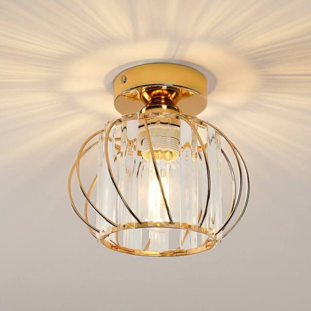 Pheashine Gold 18cm Crystal Cage Ceiling Light E27 Modern Mini Chandelier - image 1