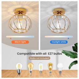 Pheashine Gold 18cm Crystal Cage Ceiling Light E27 Modern Mini Chandelier - thumbnail 5