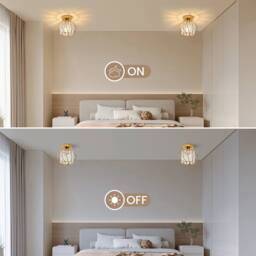 Pheashine Gold 18cm Crystal Cage Ceiling Light E27 Modern Mini Chandelier - thumbnail 4