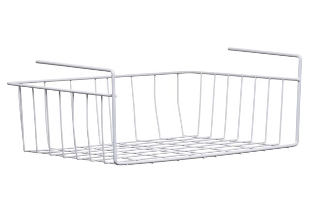Orsina White Under Shelf Large Storage Basket, Space-Saving Metal Organizer For Kitchen Or Pantry Shelves, Wire - image 1