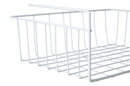 Orsina White Under Shelf Large Storage Basket, Space-Saving Metal Organizer For Kitchen Or Pantry Shelves, Wire - thumbnail 3