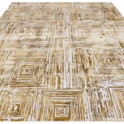 The Rug Shop UK Gold Modern Easy to clean Machine Made Striped Area Rug - Size: 200 cm x 290 cm - thumbnail 2